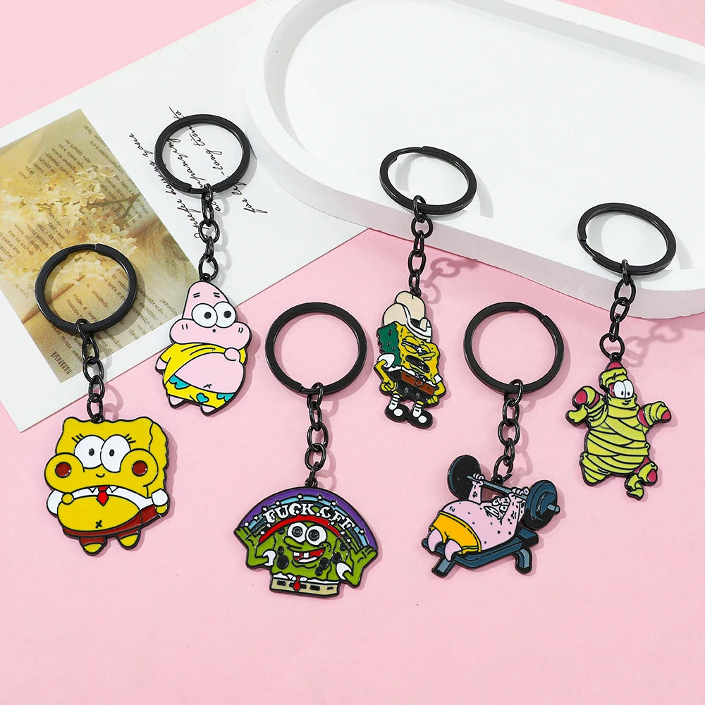 Porte-clés Bob l'Éponge : collection en émail