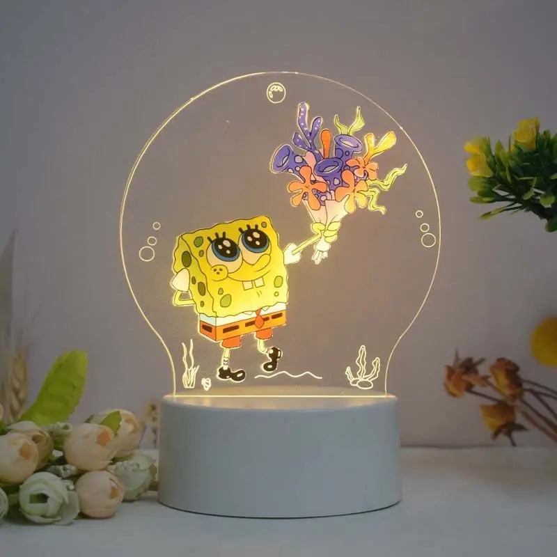 Lampe de chevet Bob l'Éponge : cœurs et amour