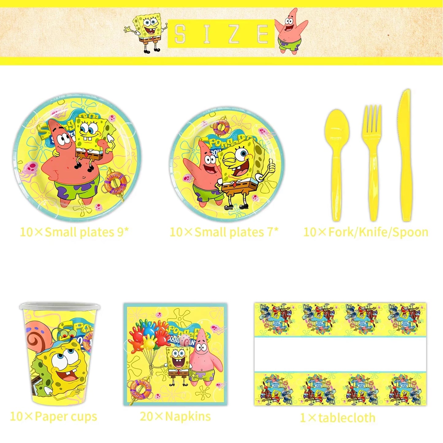 Spongebob Luftballons - Mehrfarbiges Set
