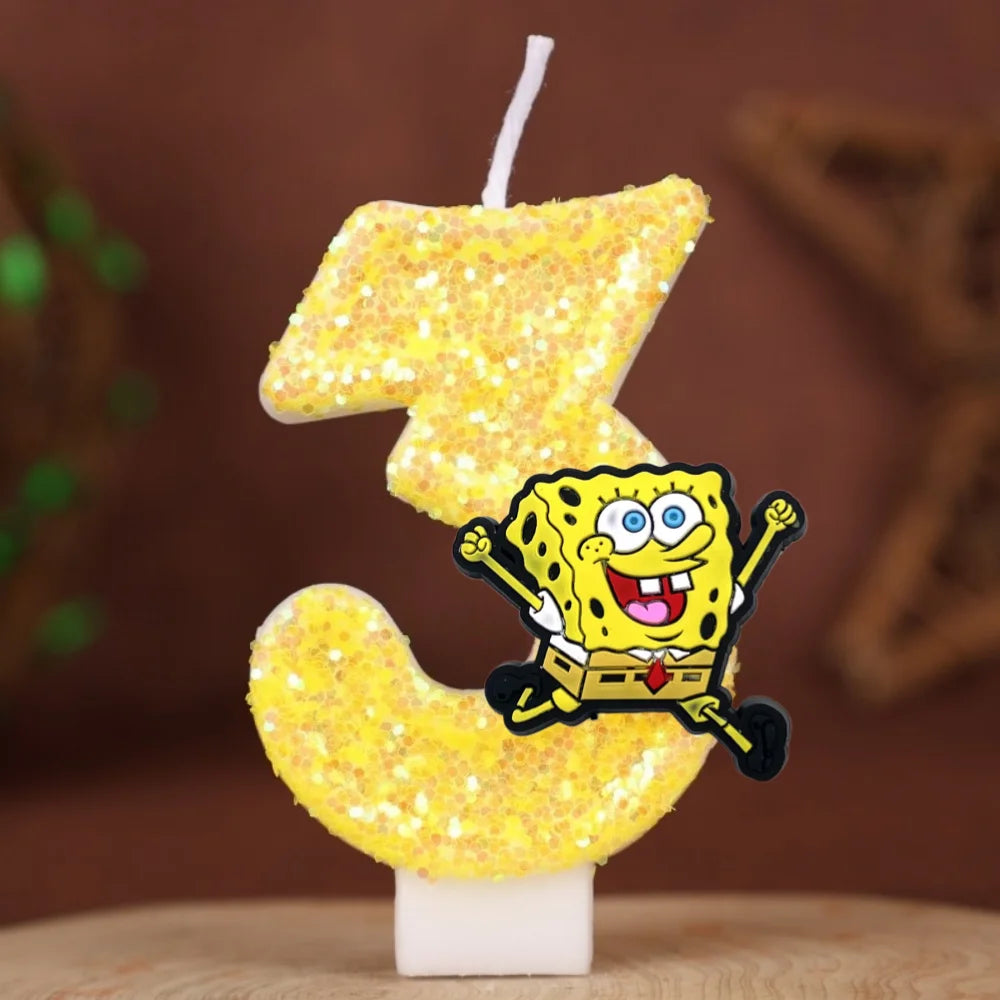 Spongebob Geburtstagskerze - Glitzernde Zahl