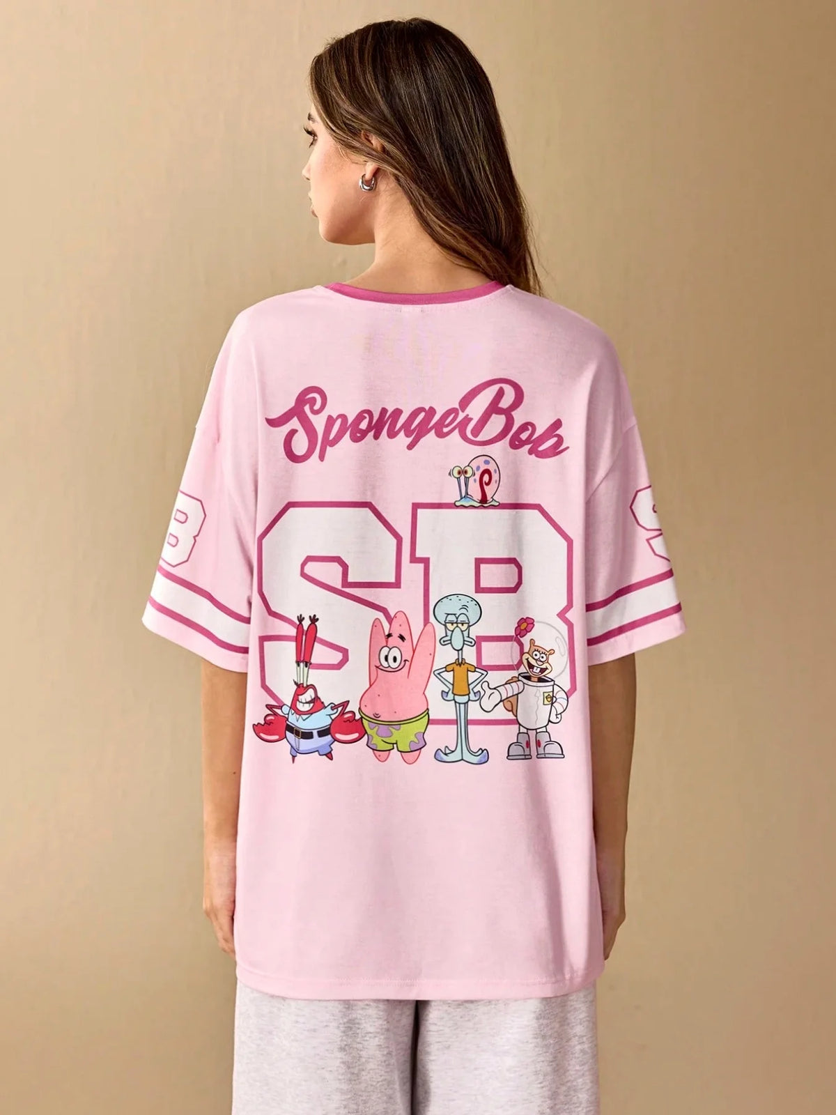 T-Shirt Spongebob Schwammkopf - Oversize Jersey Rosa