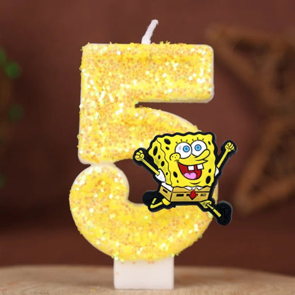 Spongebob Geburtstagskerze - Glitzernde Zahl