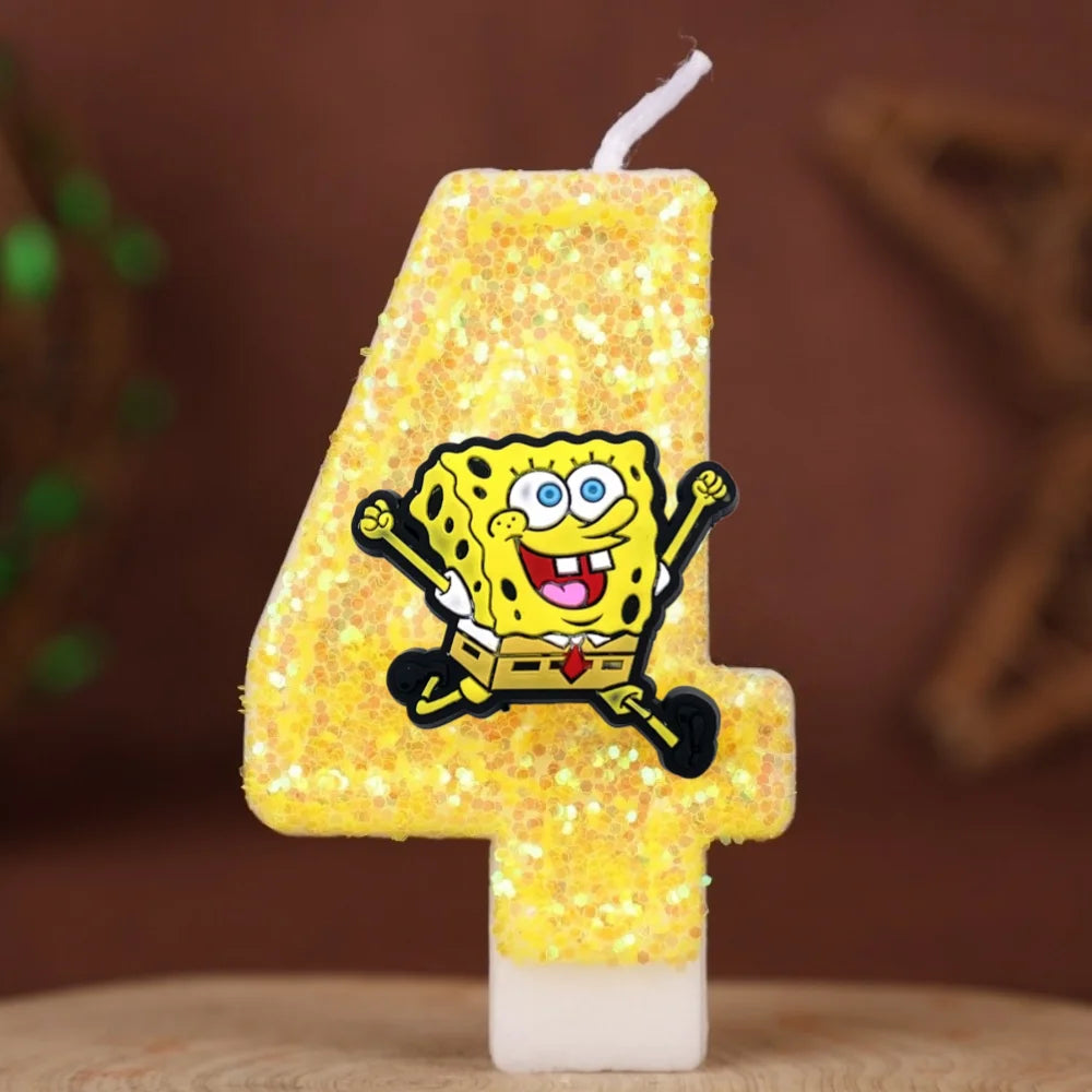 Spongebob Geburtstagskerze - Glitzernde Zahl