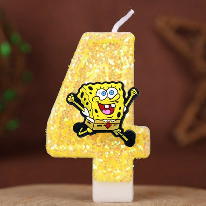 Spongebob Geburtstagskerze - Glitzernde Zahl