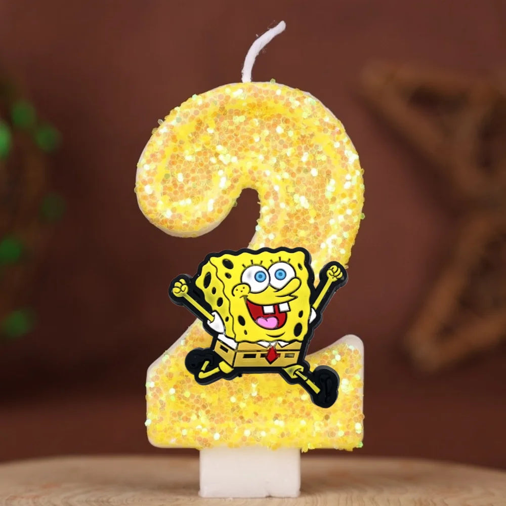 Spongebob Geburtstagskerze - Glitzernde Zahl