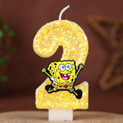 Spongebob Geburtstagskerze - Glitzernde Zahl