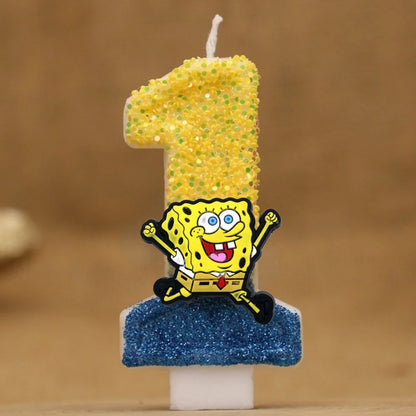 Spongebob Geburtstagskerze - Glitzernde Zahl