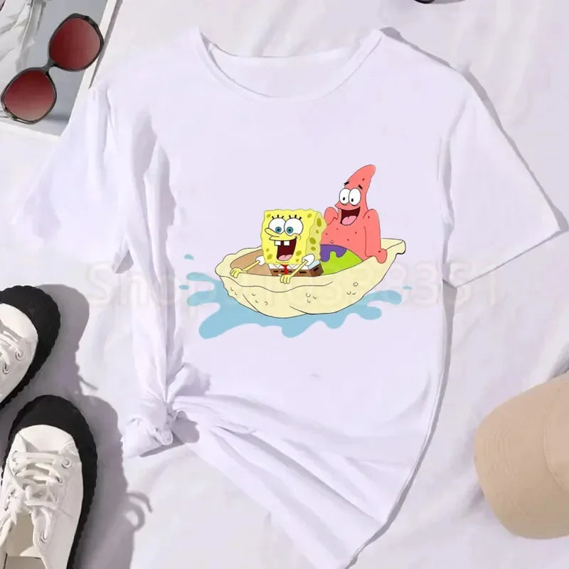 T-Shirt Weiß SpongeBob – Siesta & Faulenzen
