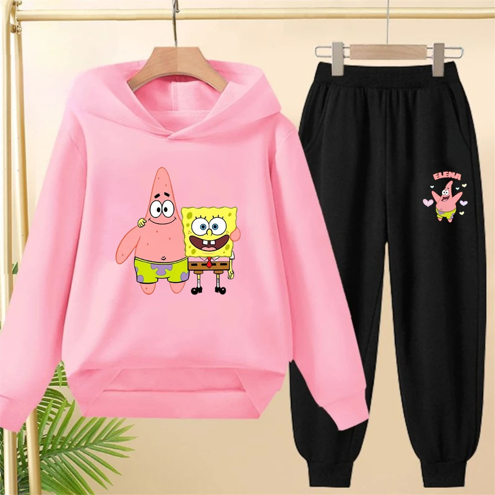 Graues SpongeBob Schwammkopf Set – Schlichtes Design (Oberteil & Unterteil)