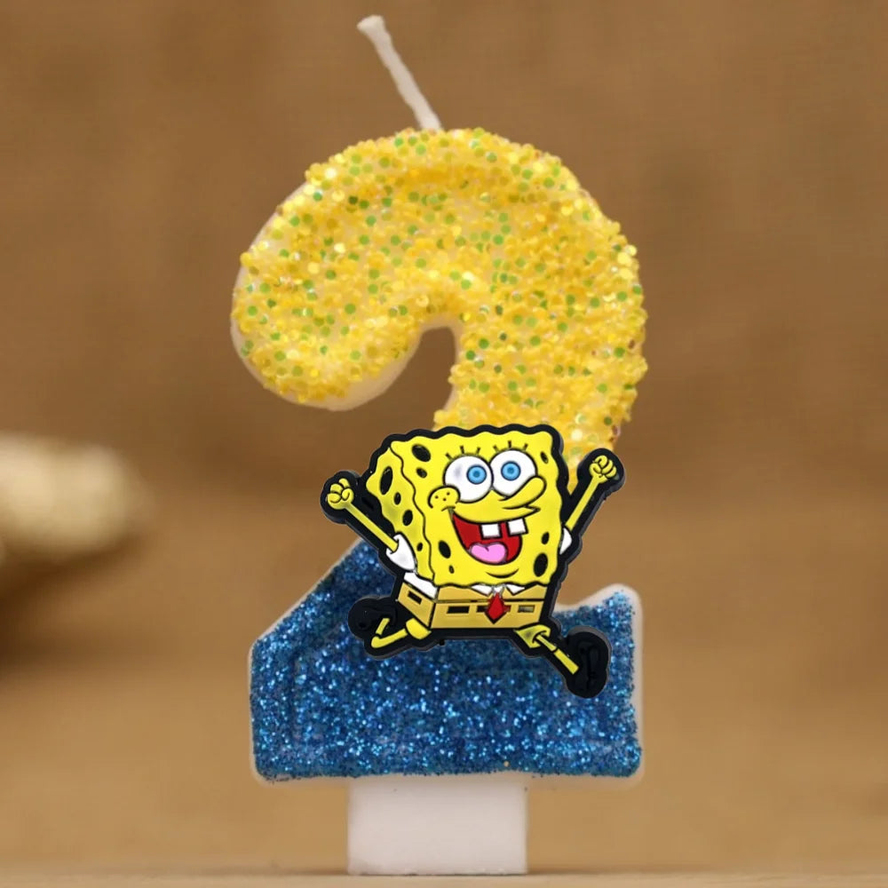 Spongebob Geburtstagskerze - Glitzernde Zahl