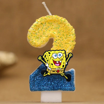 Spongebob Geburtstagskerze - Glitzernde Zahl