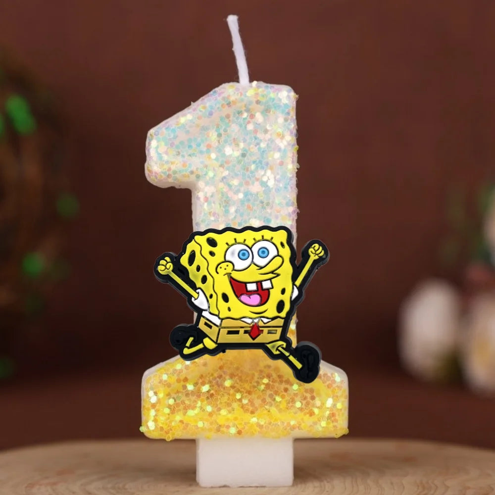 Spongebob Geburtstagskerze - Glitzernde Zahl