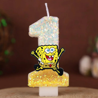 Spongebob Geburtstagskerze - Glitzernde Zahl