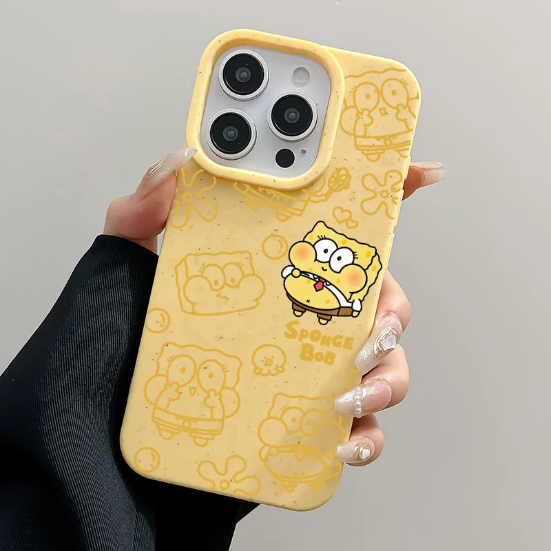 Coque iPhone jaune Bob l'Éponge : style kawaii