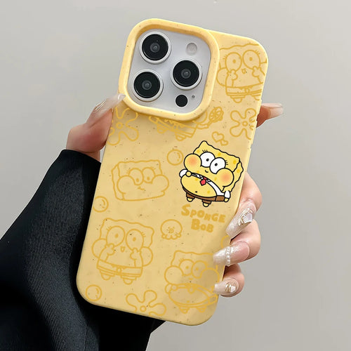 Coque iPhone jaune Bob l'Éponge : style kawaii