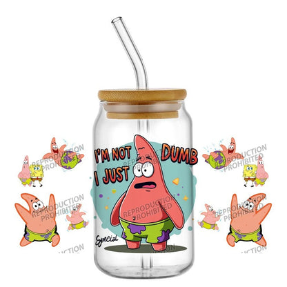 SpongeBob Glas – Dosen-Stil mit Strohhalm