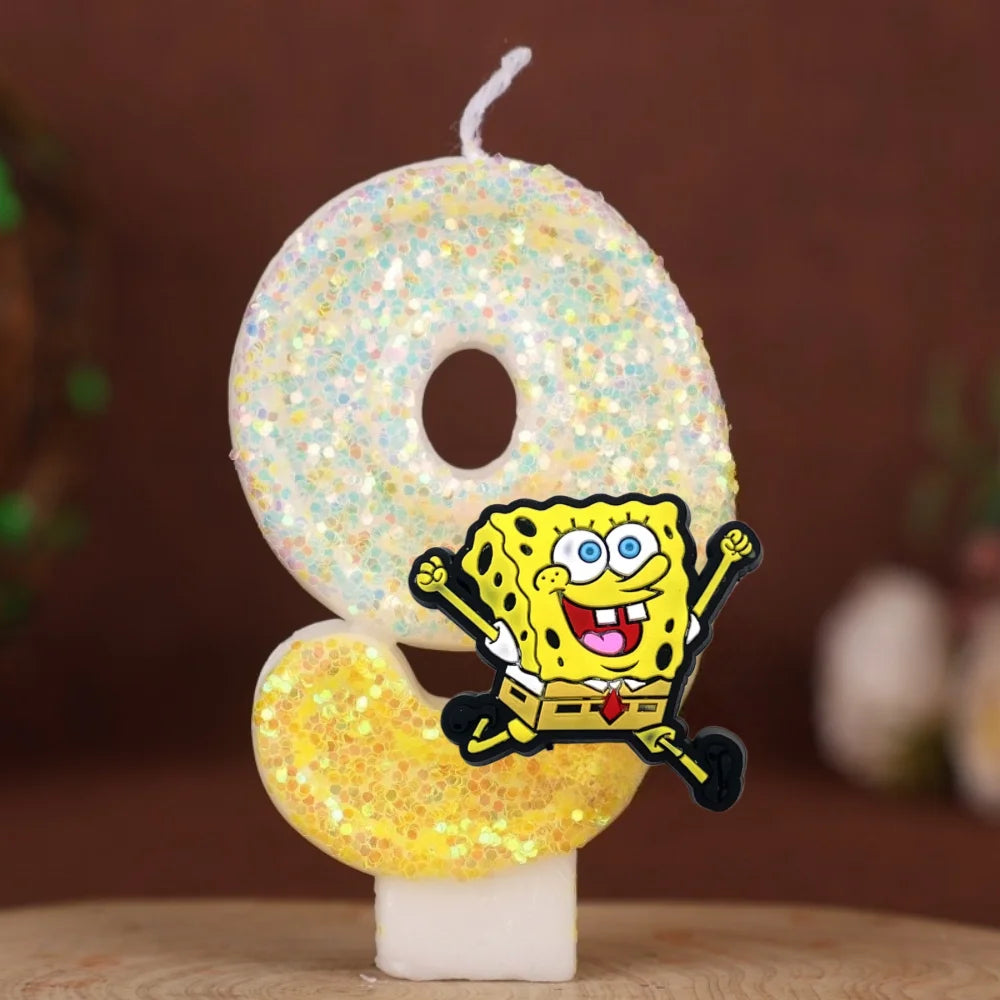 Spongebob Geburtstagskerze - Glitzernde Zahl