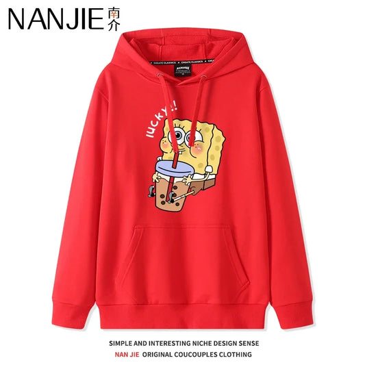 Leuchtend rotes SpongeBob-Sweatshirt – Minimalistisches Design