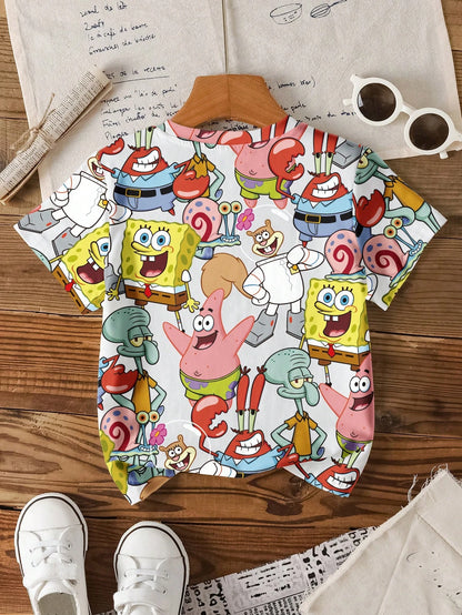 T-Shirt SpongeBob – All-Over Print Charaktere