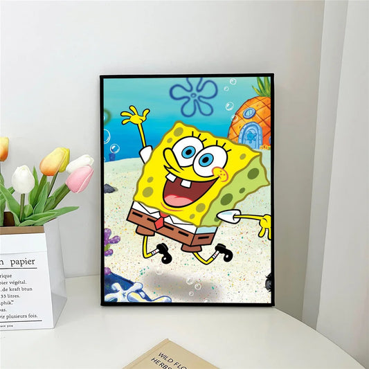 Poster Bob l'Éponge : éclaboussure artistique