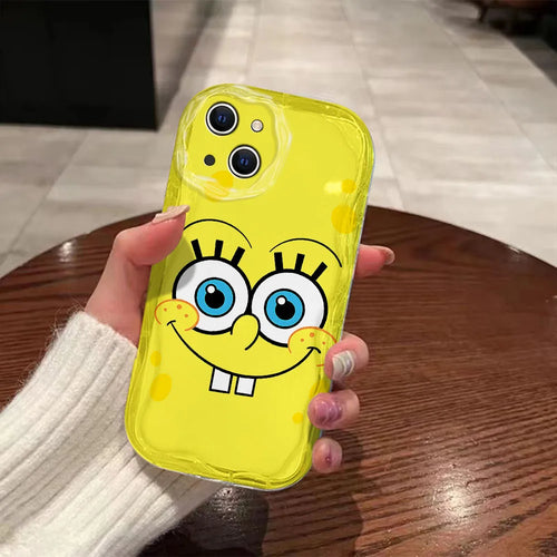 Coque iPhone Bob l'Éponge : jaune fluo, protection 3D