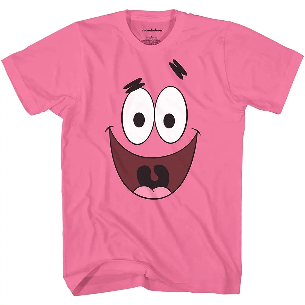 T-shirt rose Bob l'Éponge : visage de Patrick Star
