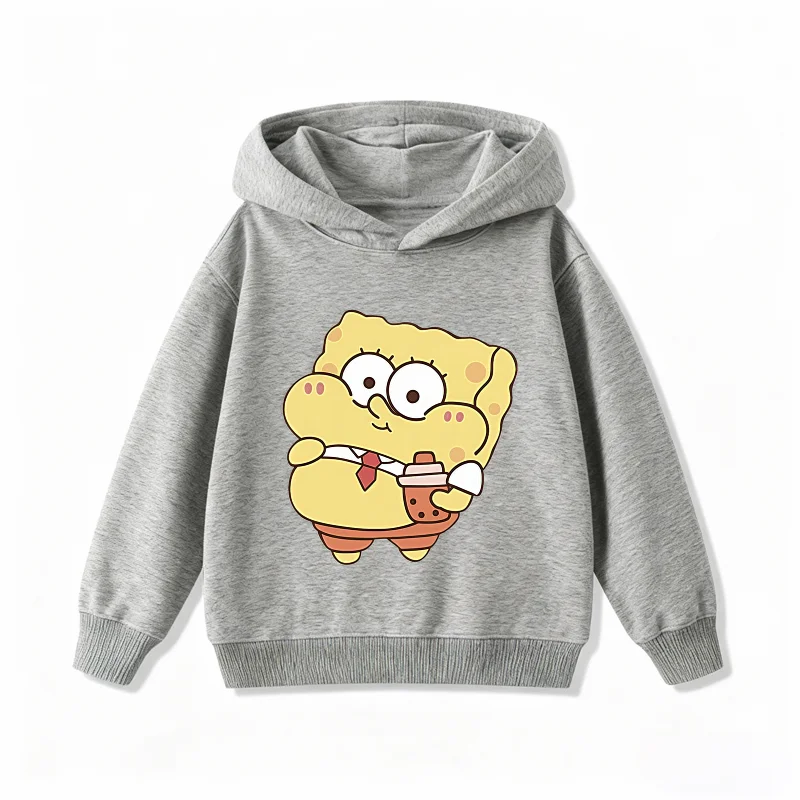 Hoodie gris Bob l'Éponge : pause déjeuner