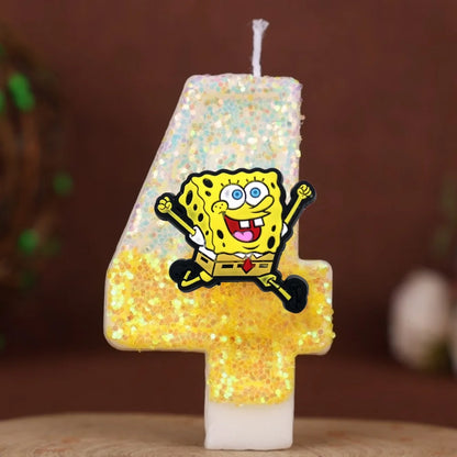 Spongebob Geburtstagskerze - Glitzernde Zahl