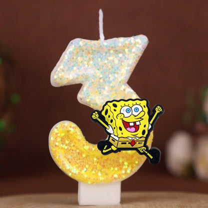 Spongebob Geburtstagskerze - Glitzernde Zahl