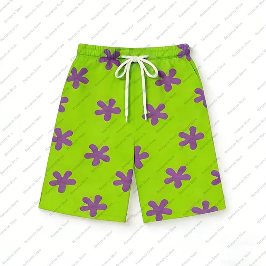 Short de bain Bob l'Éponge : fleurs et Gary