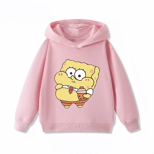 Sweat rose Bob l'Éponge : pâté de crabe, coupe fille