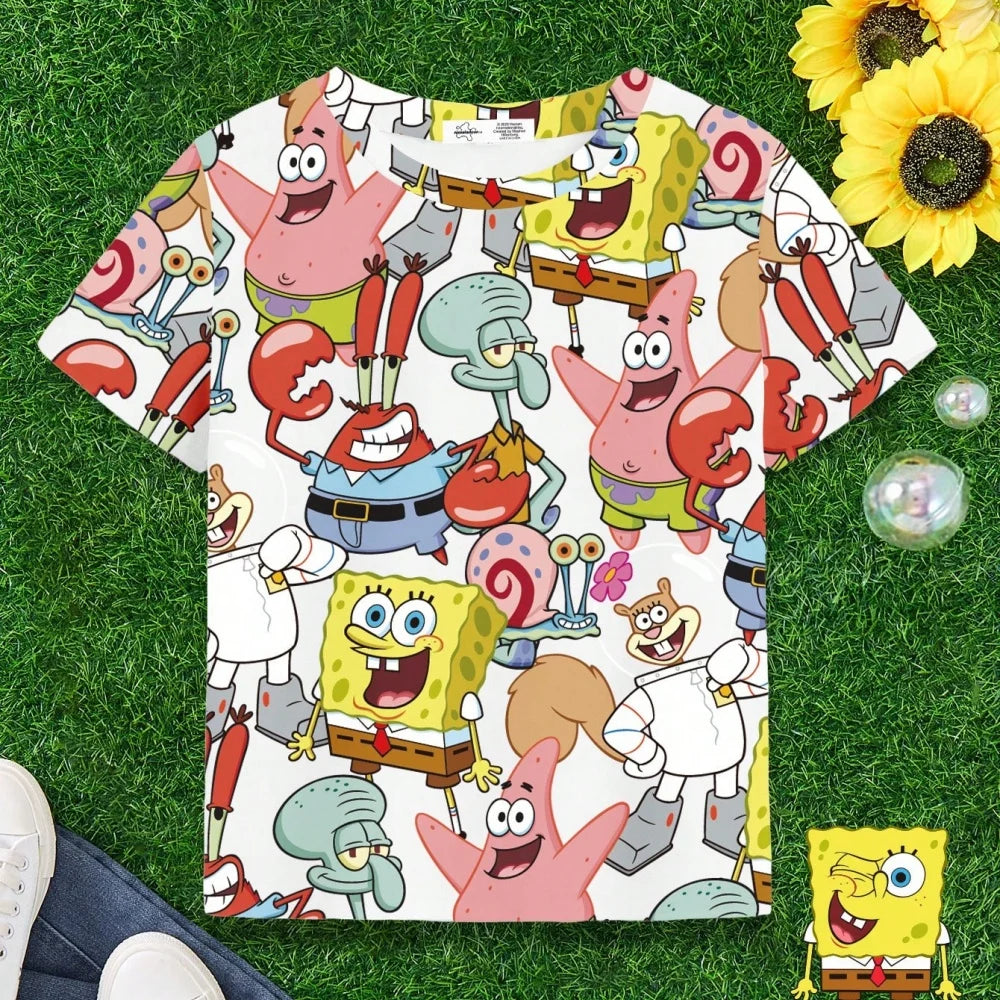 T-Shirt SpongeBob – All-Over Print Charaktere