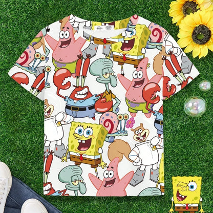 T-Shirt SpongeBob – All-Over Print Charaktere