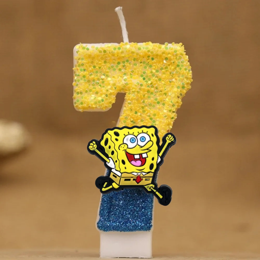 Spongebob Geburtstagskerze - Glitzernde Zahl