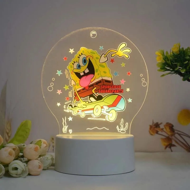 LED-Nachtlicht SpongeBob Schwammkopf – fröhliches Rennen