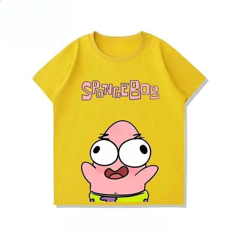 T-shirt jaune Bob l'Éponge : Patrick joyeux