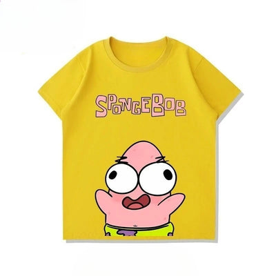 T-shirt jaune Bob l'Éponge : Patrick joyeux