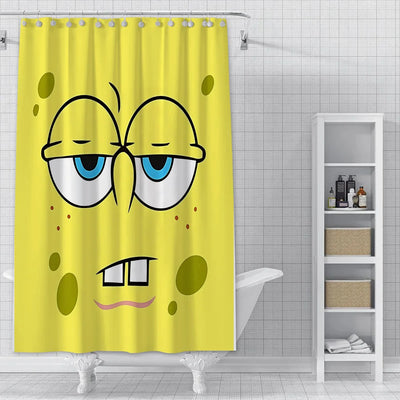 Rideau de douche Bob l'Éponge : visage blasé de Carlo