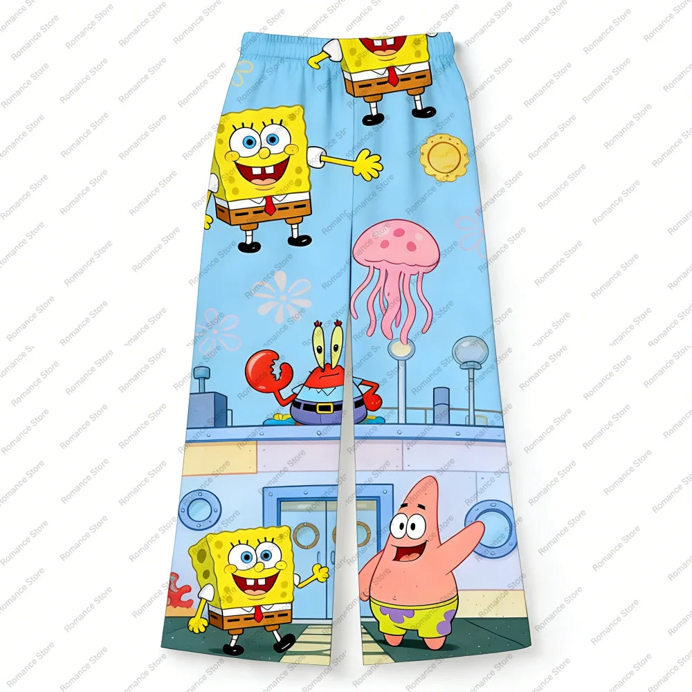 Pantalon de pyjama Bob l'Éponge : bleu lagon, chasse aux méduses