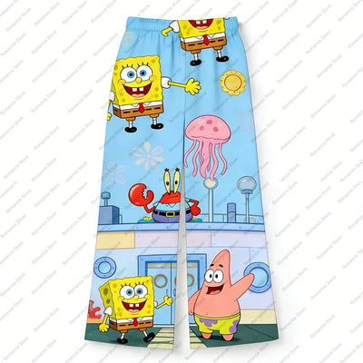 Pantalon de pyjama Bob l'Éponge : bleu lagon, chasse aux méduses