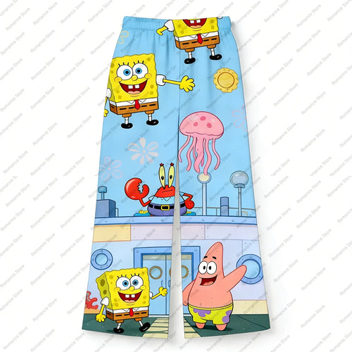 Pantalon de pyjama Bob l'Éponge : bleu lagon, chasse aux méduses
