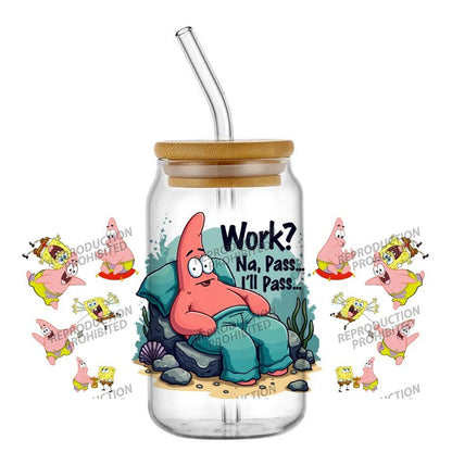 SpongeBob Glas – Dosen-Stil mit Strohhalm