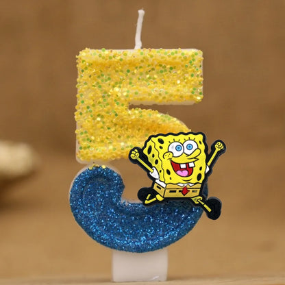 Spongebob Geburtstagskerze - Glitzernde Zahl