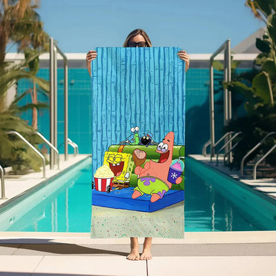 Serviette de plage Bob l'Éponge : pique-nique à Bikini Bottom