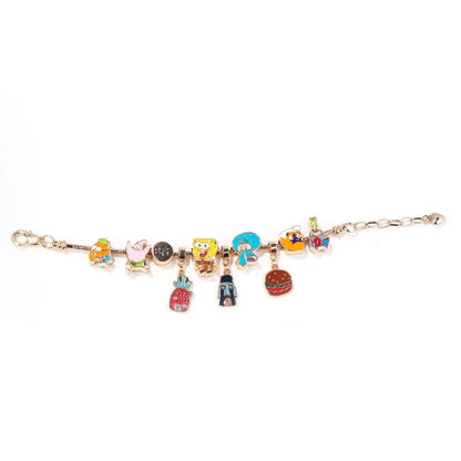 Gliederarmband SpongeBob Schwammkopf – vergoldete Charms