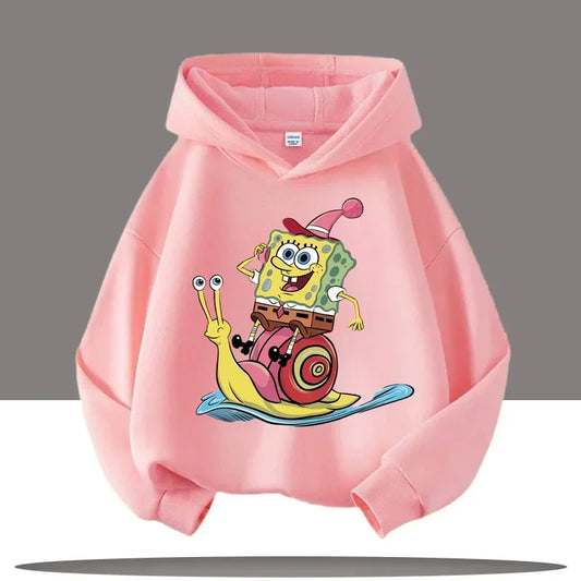 Pull rose Bob l'Éponge : Gary et Bob, motif mignon