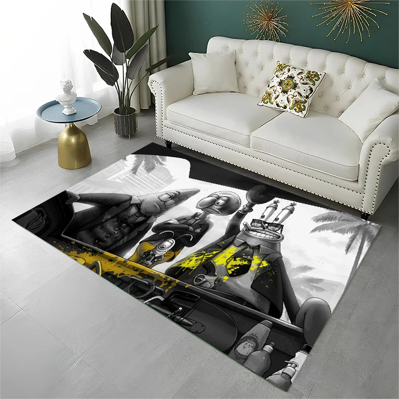 Tapis noir Bob l'Éponge : style street art