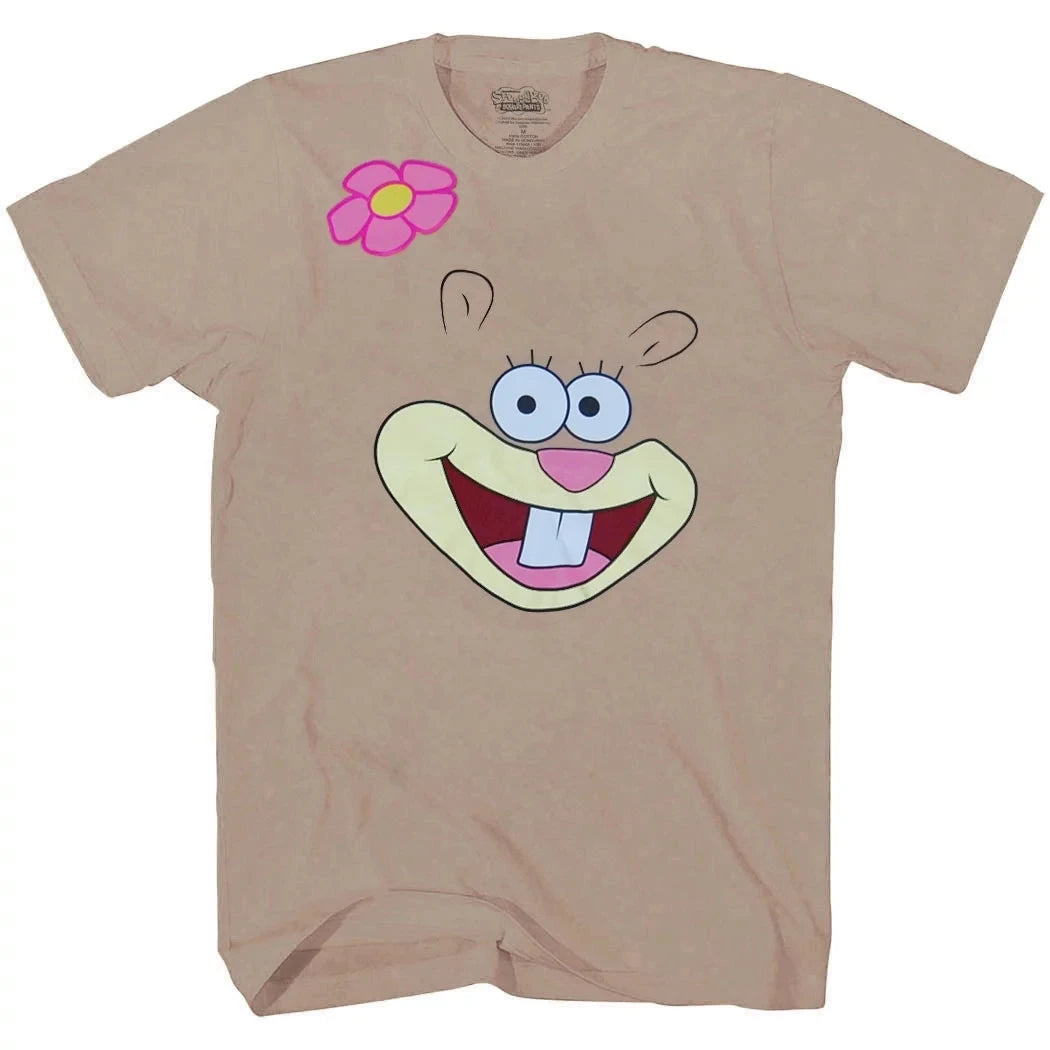 T-shirt beige Bob l'Éponge : visage de Sandy l'écureuil