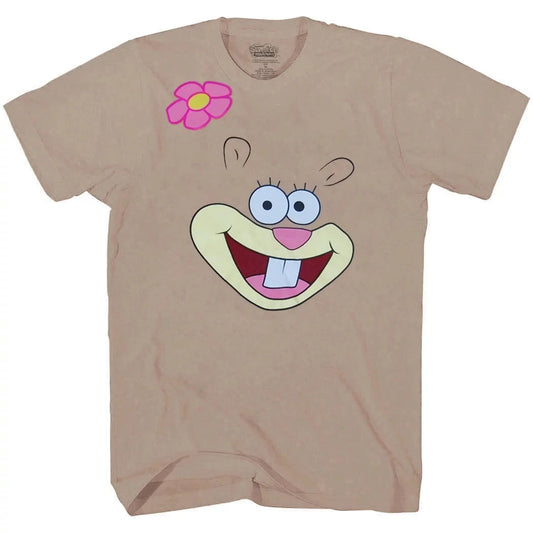 T-shirt beige Bob l'Éponge : visage de Sandy l'écureuil
