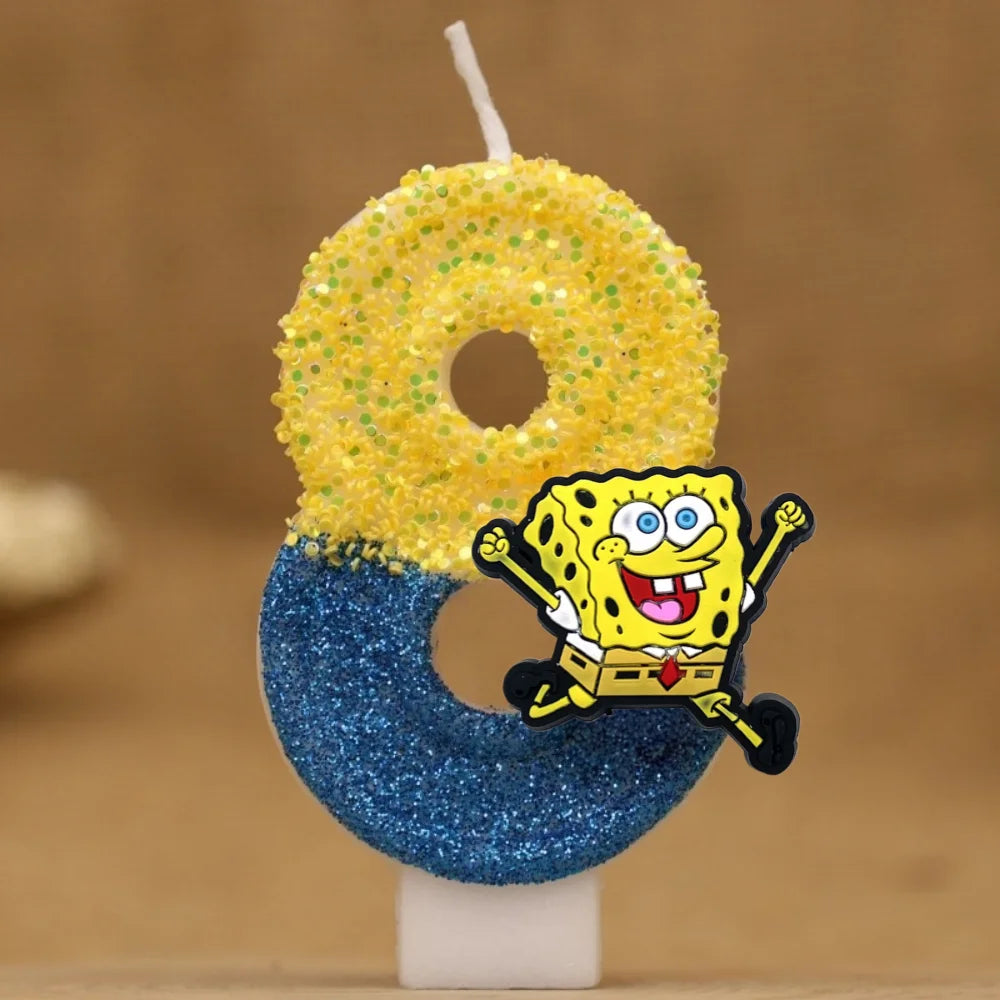 Spongebob Geburtstagskerze - Glitzernde Zahl